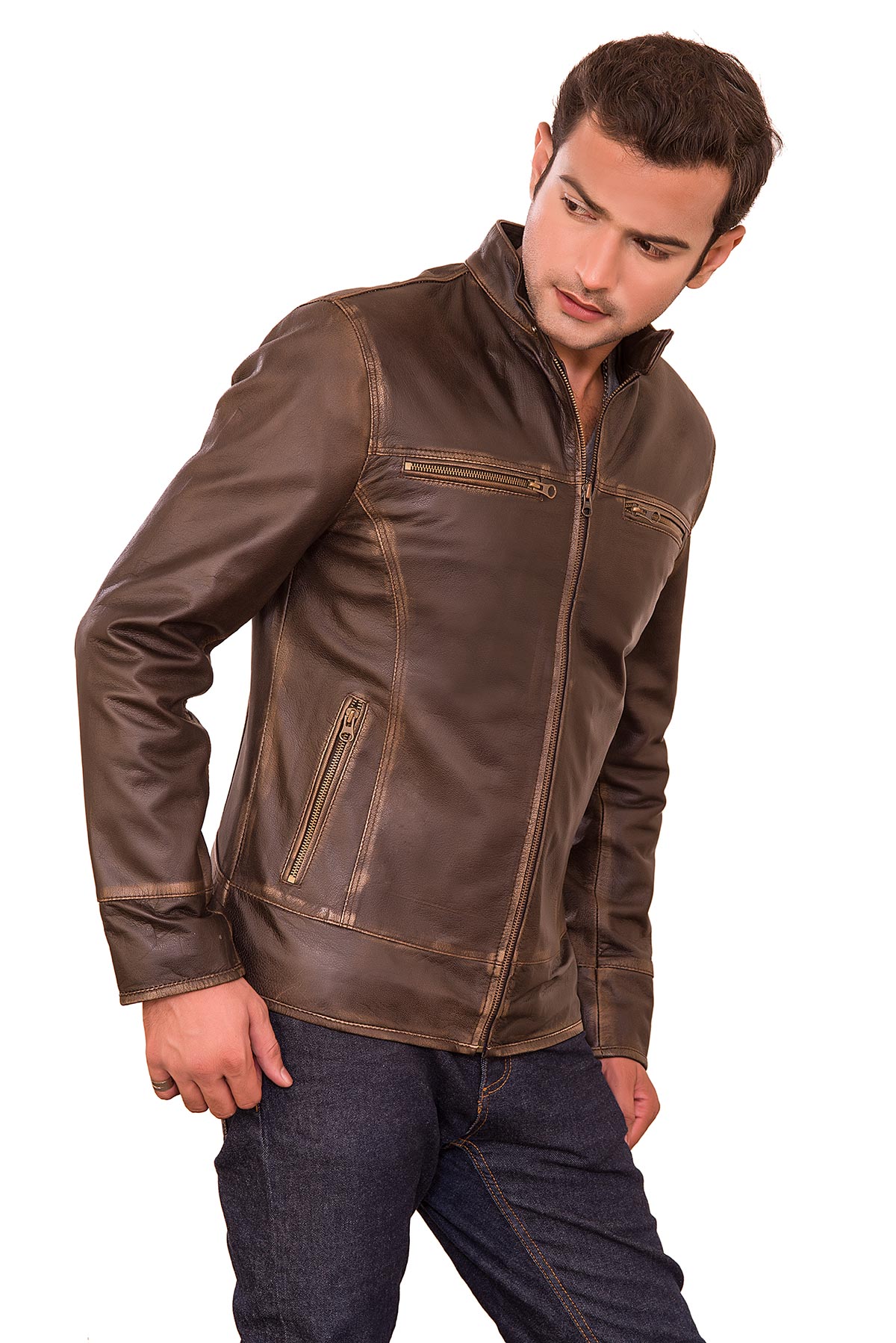 Classic Black Leather Biker Jacket - The Vintage Leather