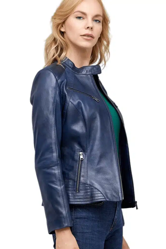 Lambskin Accent Fitted Blazer - Women - Ready-to-Wear