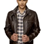 Muller Men's 100% Real Brown Leather Classic Jacket