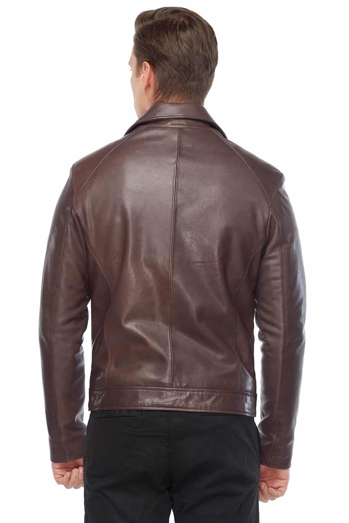 Blondey McCoy Genuine Leather Coat Brown Back