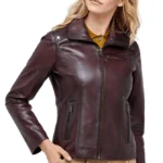 Claris Women's 100% Real Brown Leather Jacket