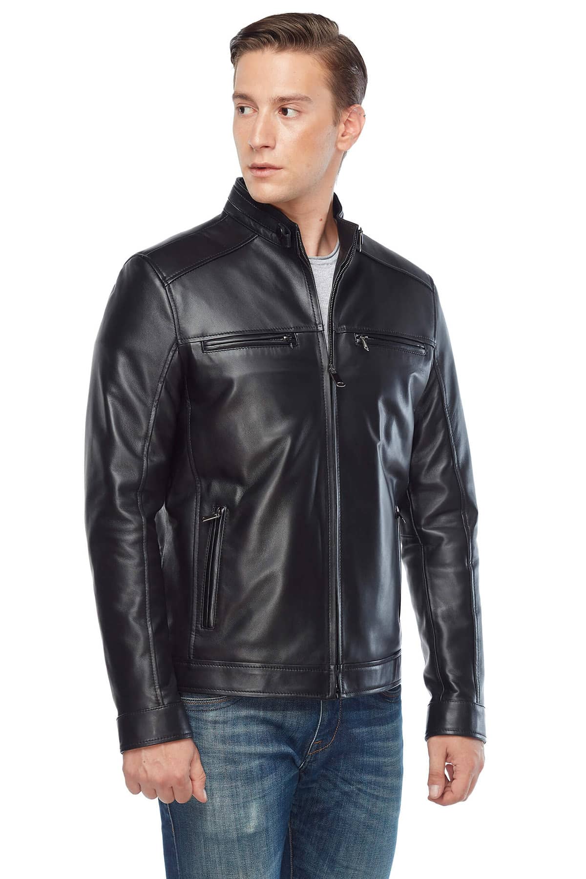 Craig McGinlay Genuine Leather Jacket in Black for Sale