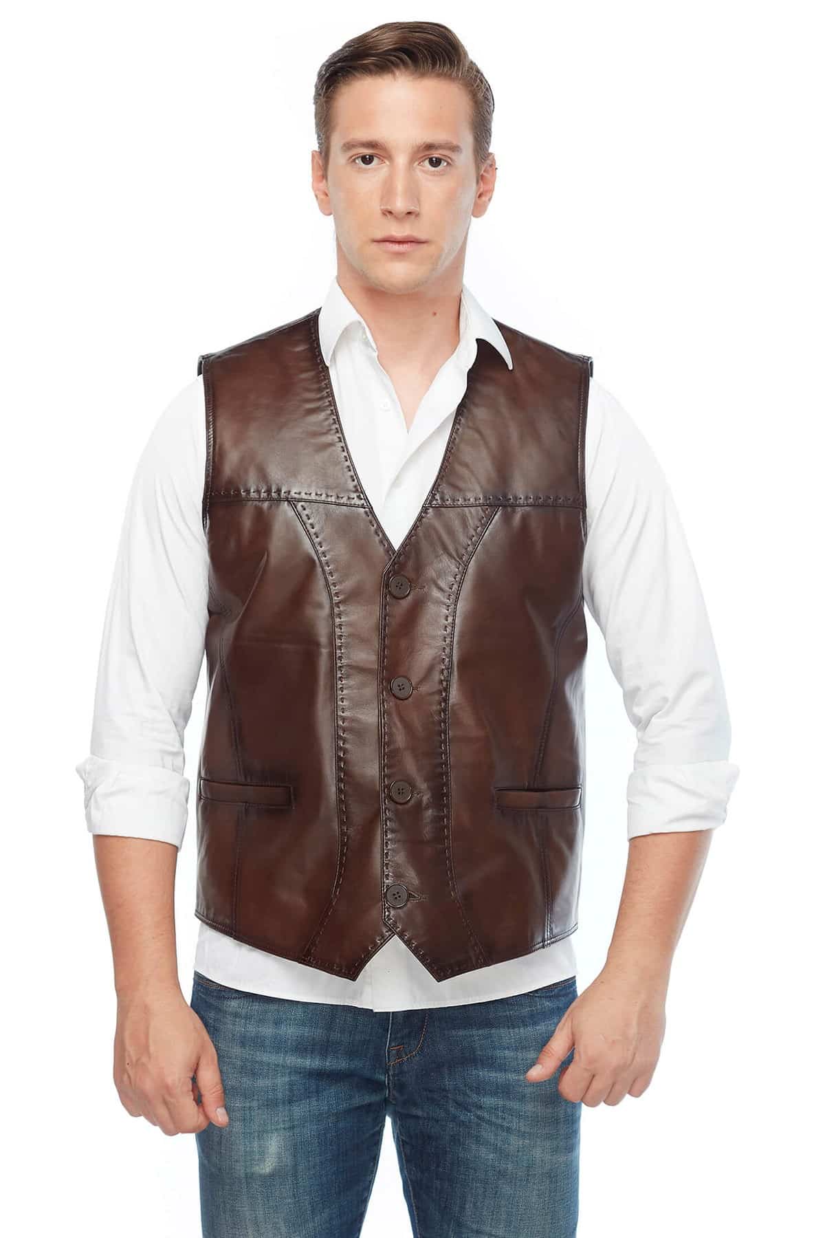 You've Searched for Mens Brown Genuine Leather Vest