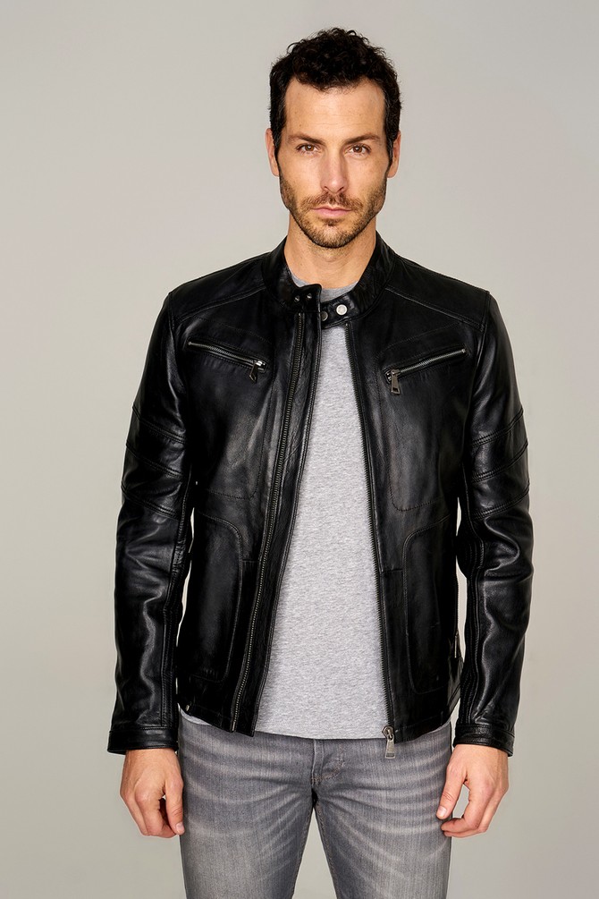 You've Searched for Mens Biker Genuine Leather Jacket Black