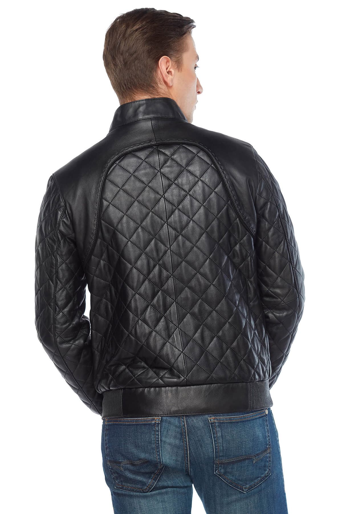 You've Searched for Mens Quilted Leather Bomber Jacket Black