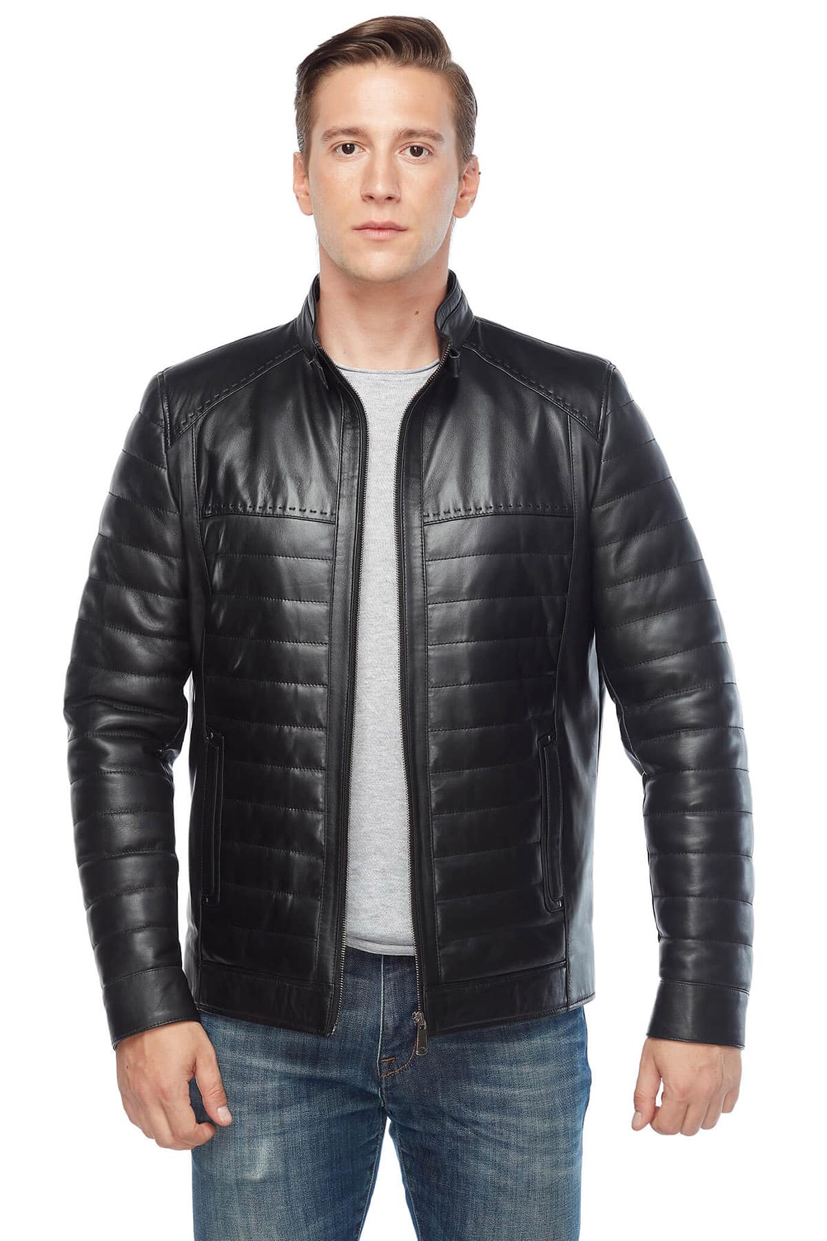Josh O’Connor Black Genuine Leather Men’s Coat2