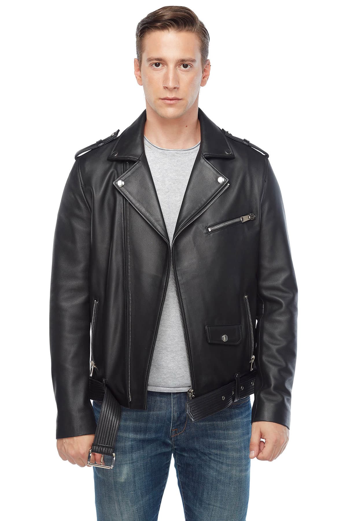 leather biker jacket