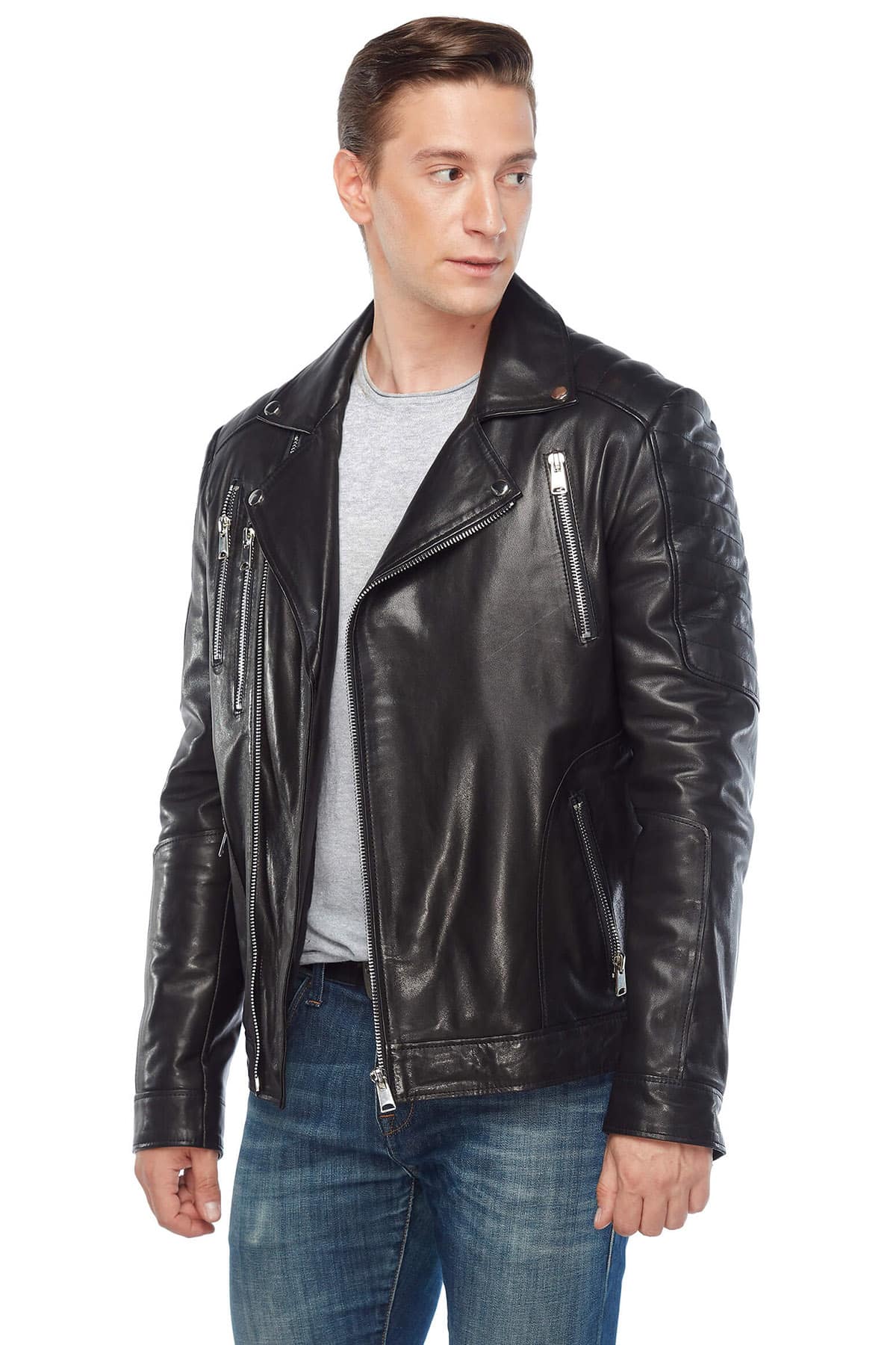 You've Searched for Mens Real Leather Motorcycle Jacket Black