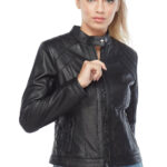 Rosa Women's 100% Real Black Leather Jacket