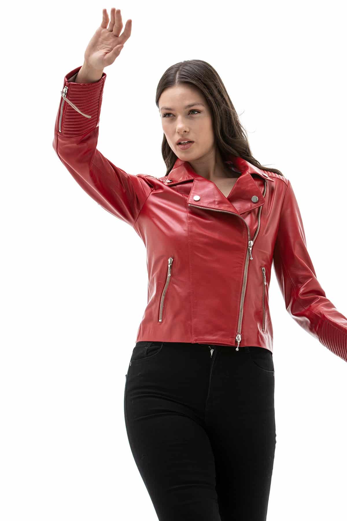 Women Red Leather Biker Jacket – Urban Fashion Studio