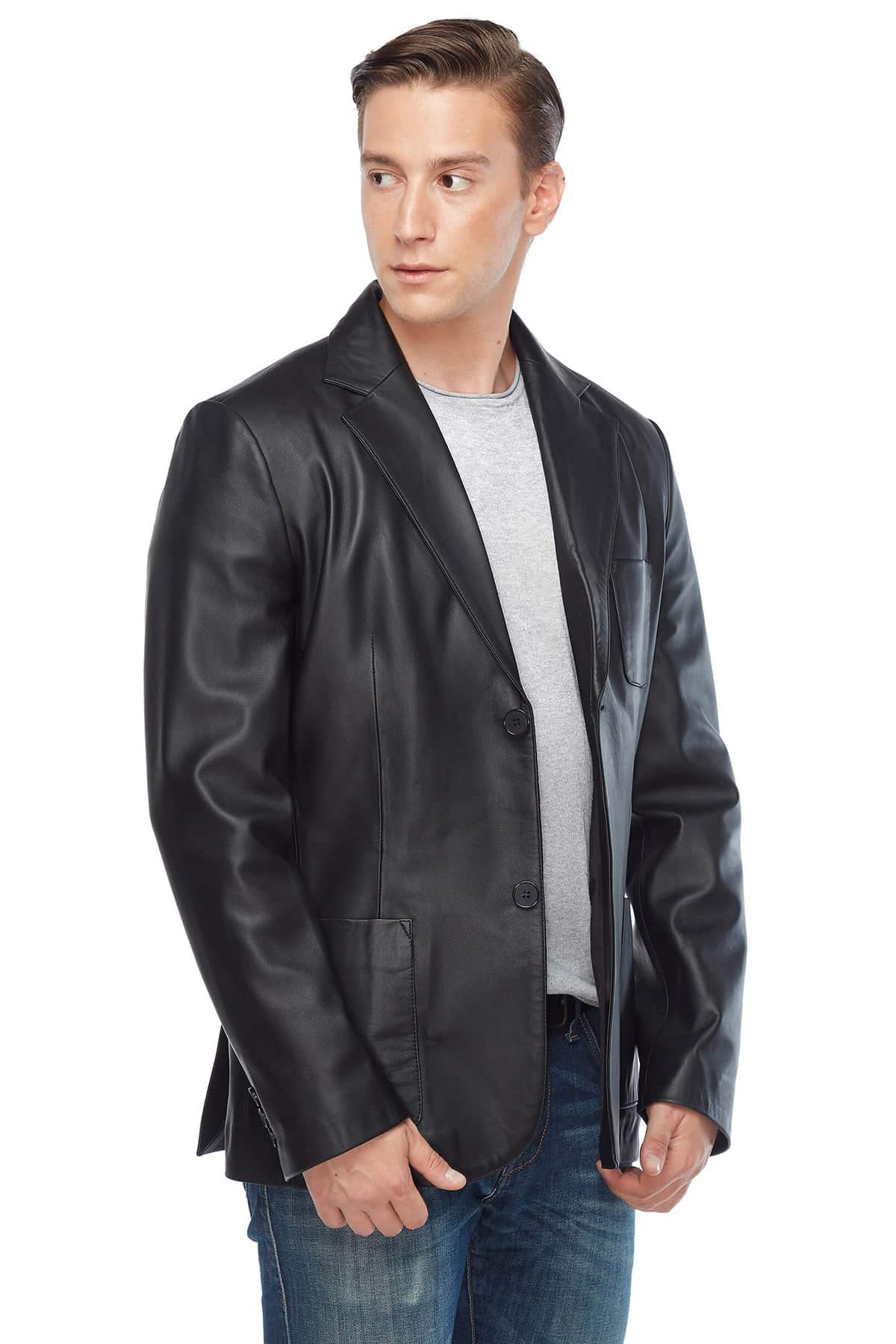 Stephen James Black Blazer Leather Jacket3