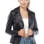 Sylvia Women's 100% Real Black Leather Sport Biker Jacket