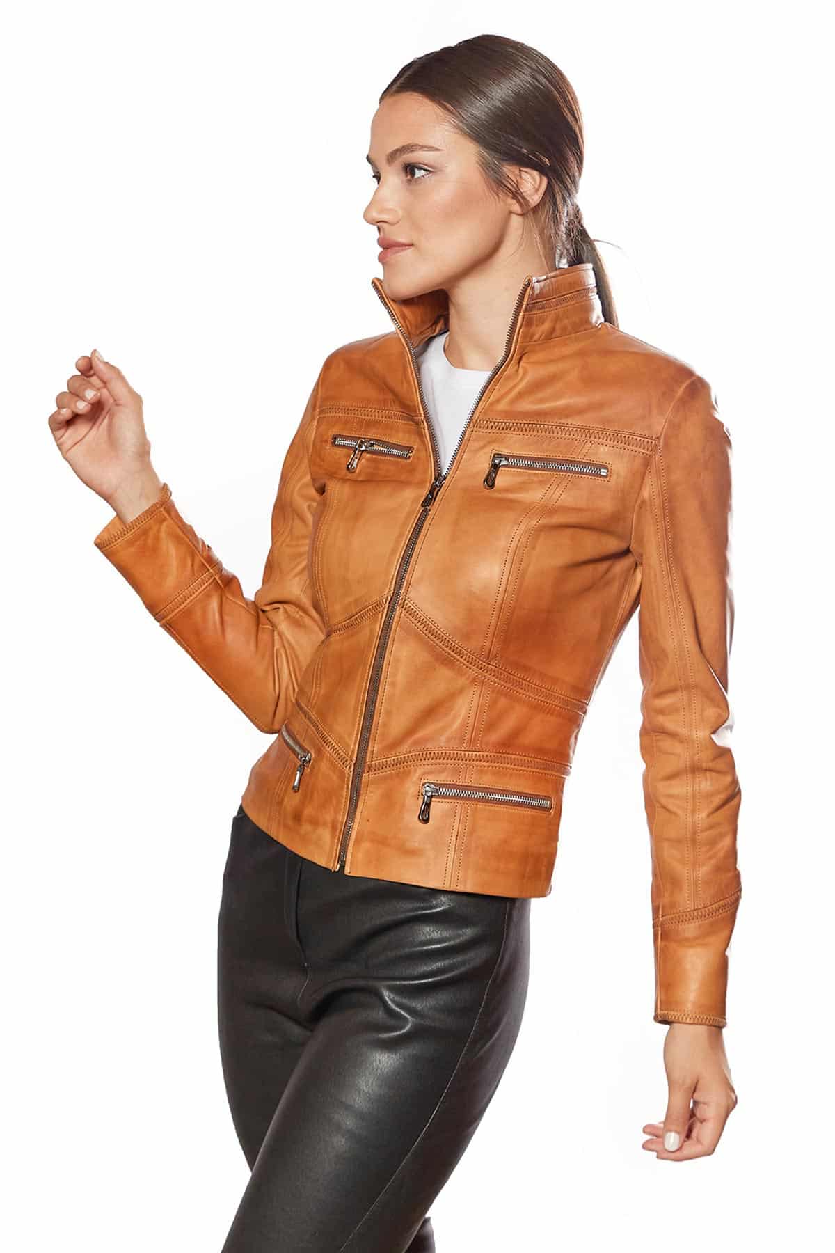 Eva Mais Genuine Leather Sport Jacket