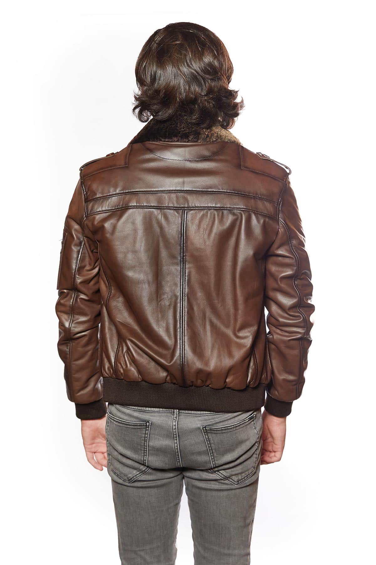 Pilot Style Brown Flight Leather Coat - Mens Fashion in Utah