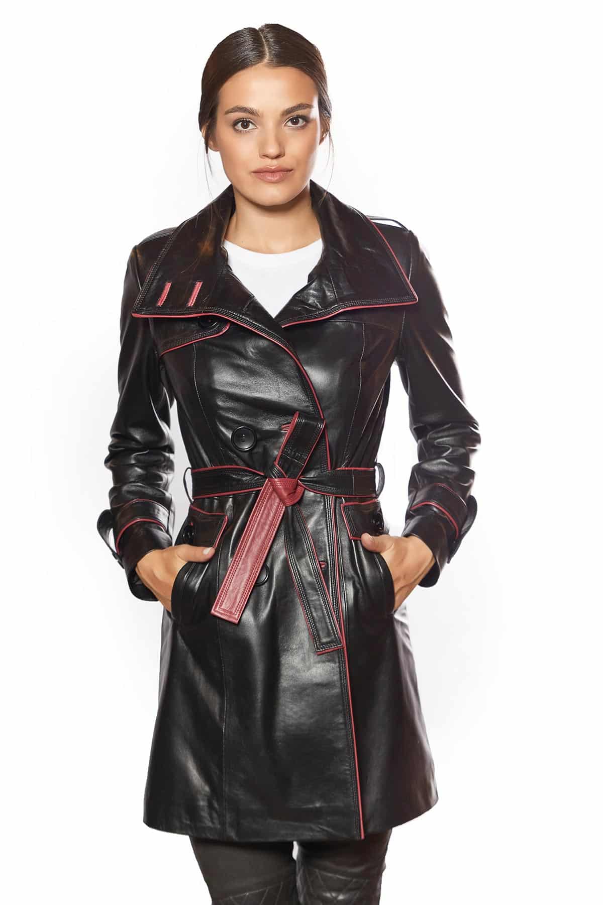 Selena Genuine Leather Coat Black – Urban Fashion Studio
