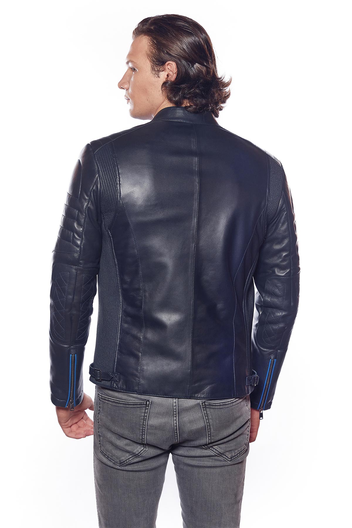 Blue Leather Jackets For Men