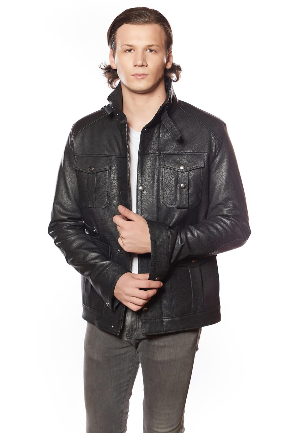 genuine leather jacket mens motorcycle