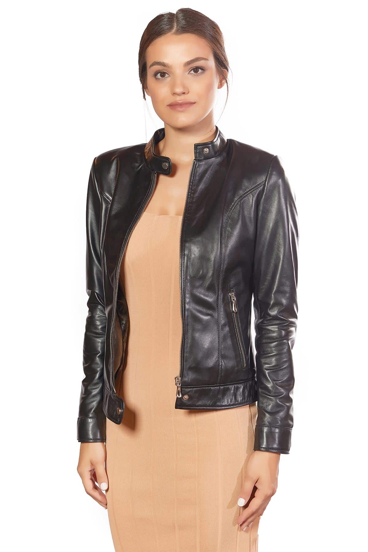 Bella Women's 100 % Real Black Leather Jacket