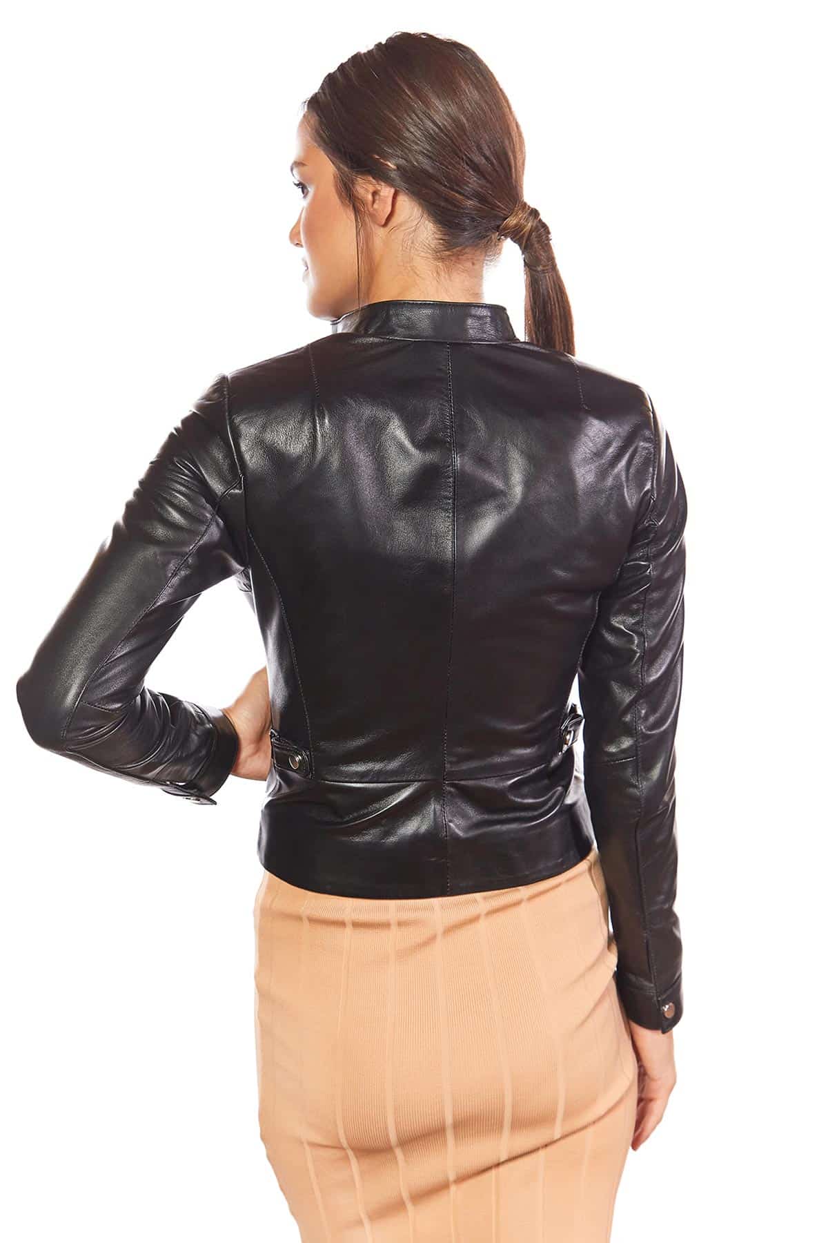 womens black leather jackets