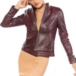 real leather biker jacket ladies