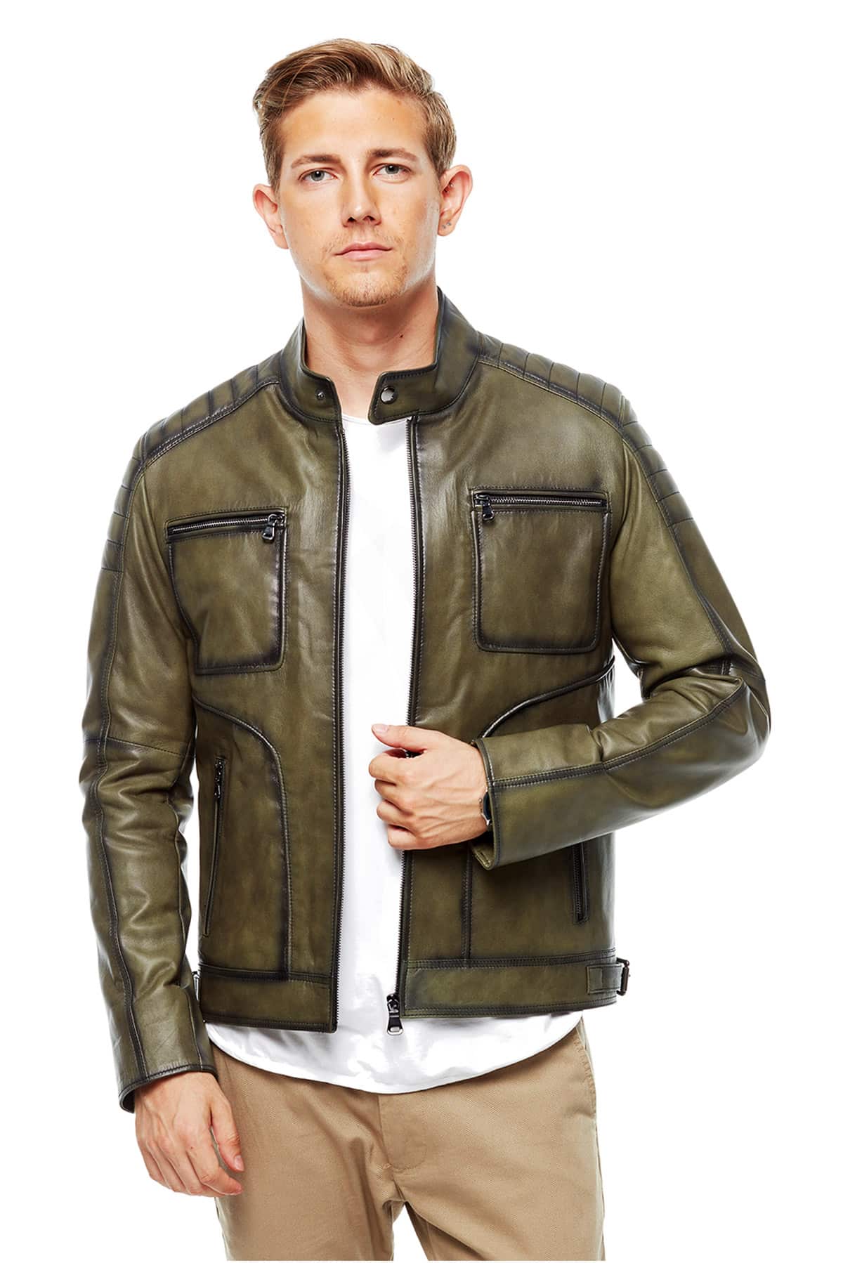 Mens Green Leather Jacket - Best Fashion Leather Jacket USA