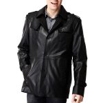 leather jacket grey