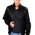 fleece lined leather jacket men