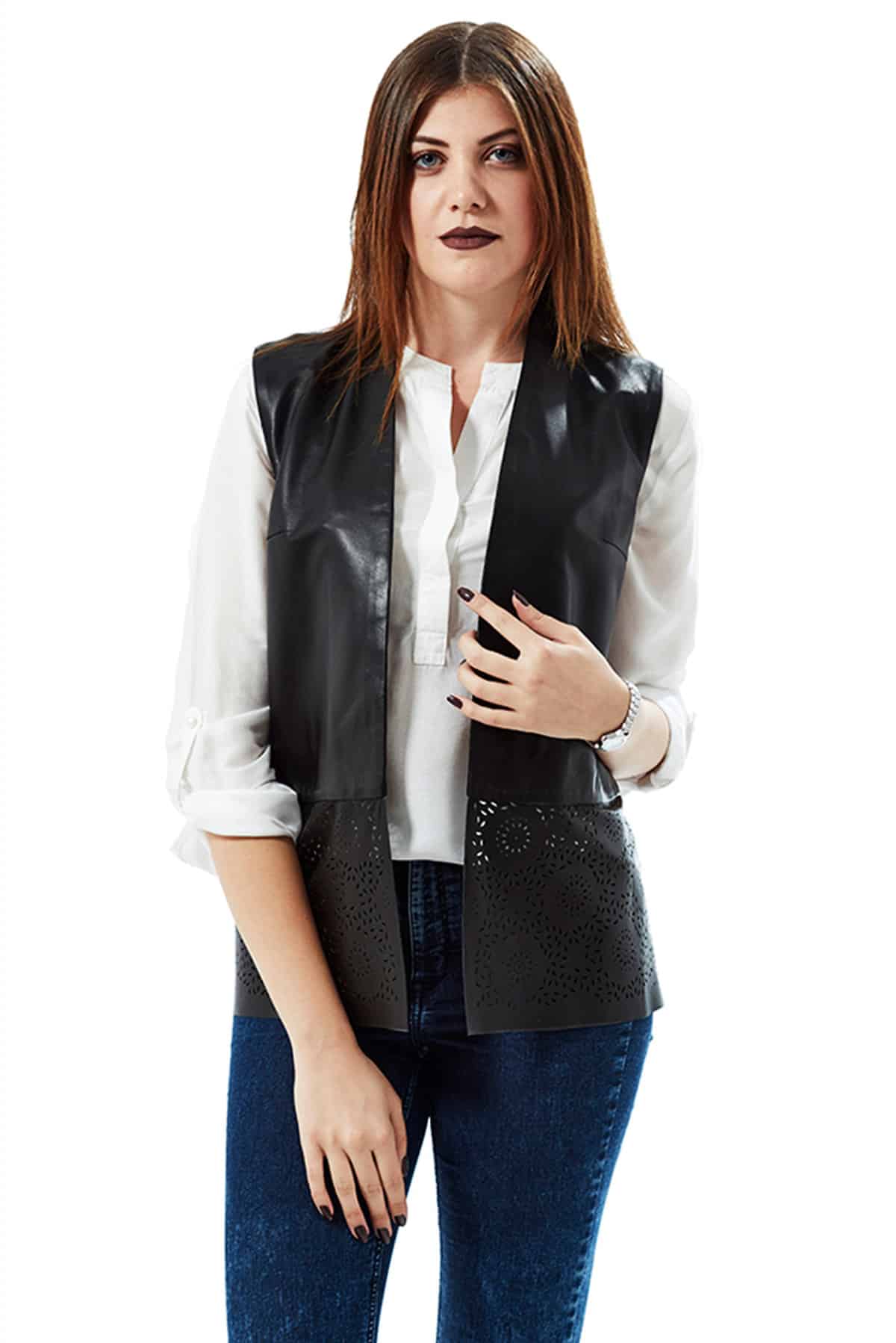 Most Stylish Women's Leather Vest Available for Sale - UFS