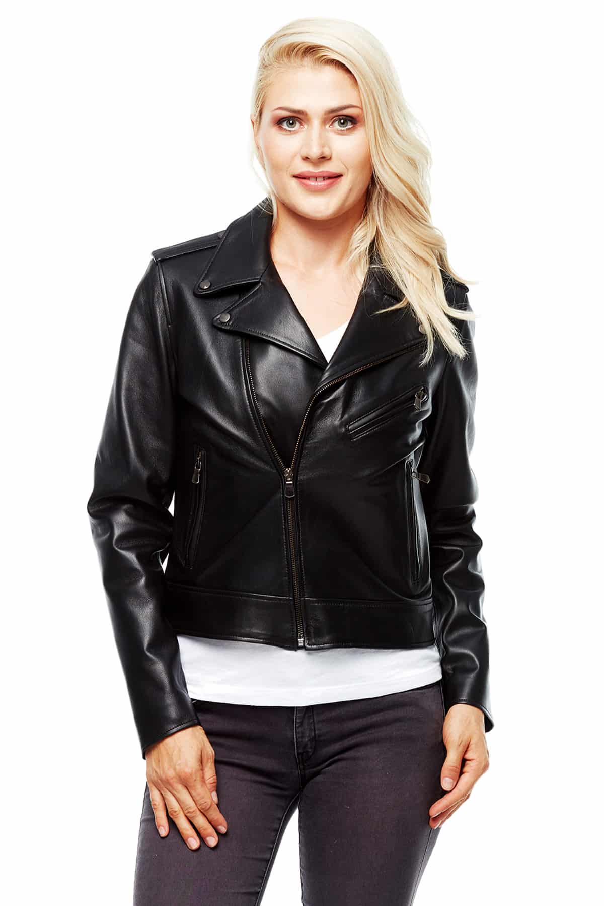 vince black leather jacket
