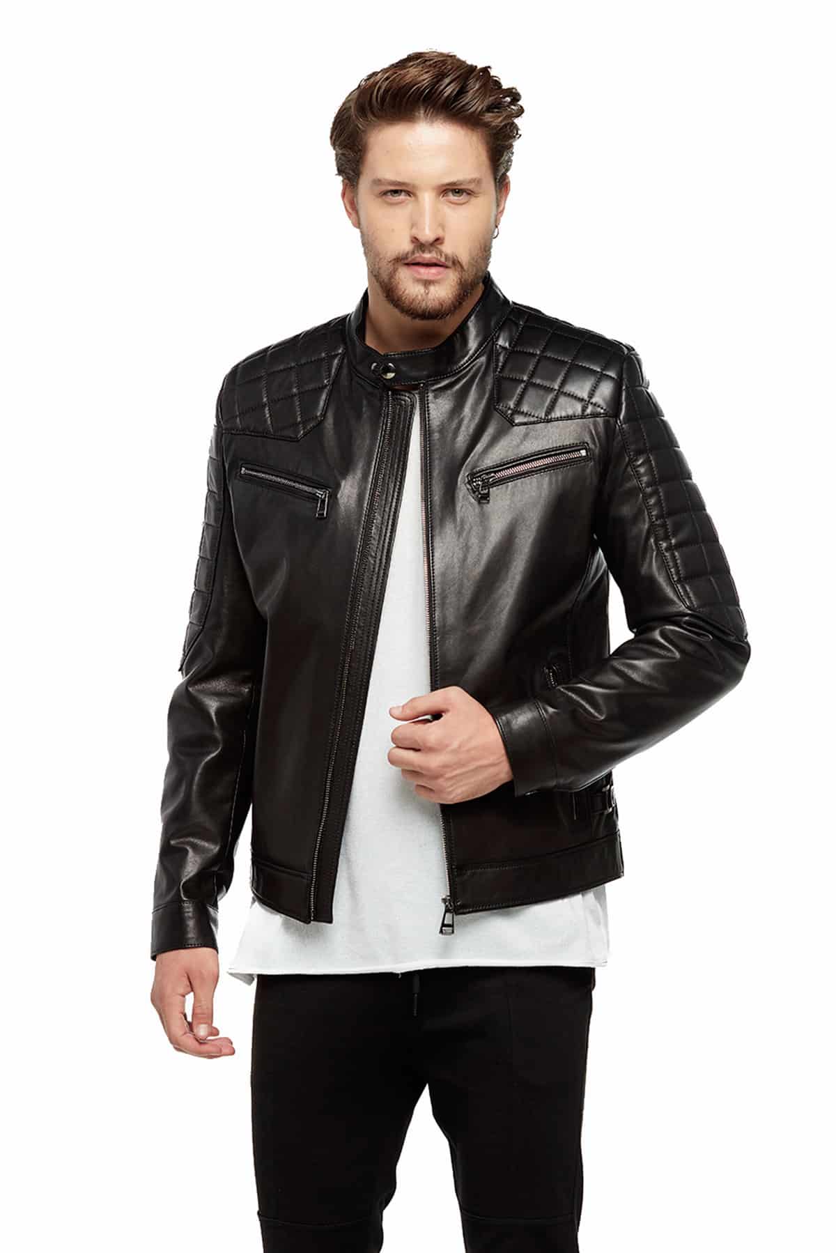 Black Quilted Leather Jacket - Buy Mens Fashion in Australia