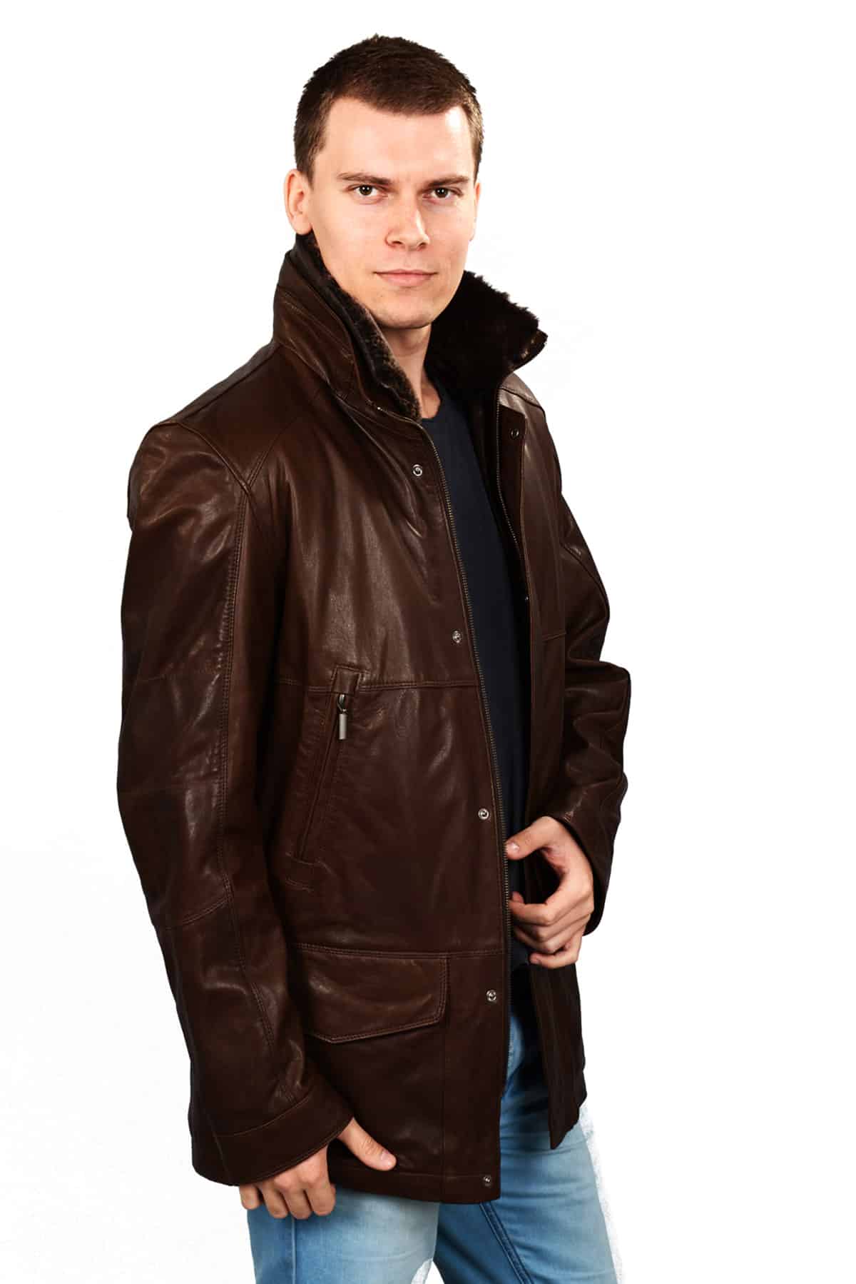 Buy Mens Brown Leather Coat - Maverick Flight Leather Coat