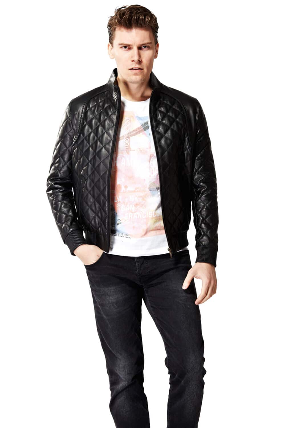 genuine leather jacket mens near me