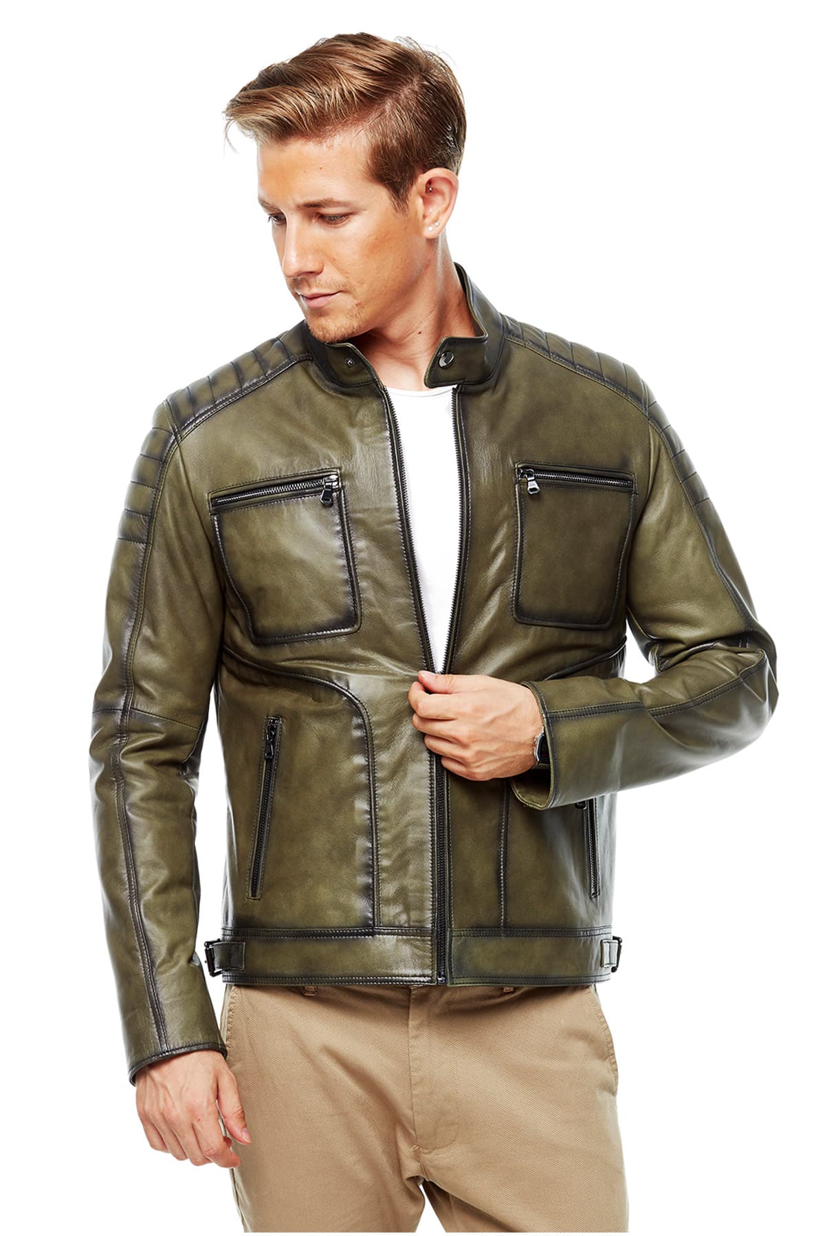 Mens Green Leather Jacket | ubicaciondepersonas.cdmx.gob.mx