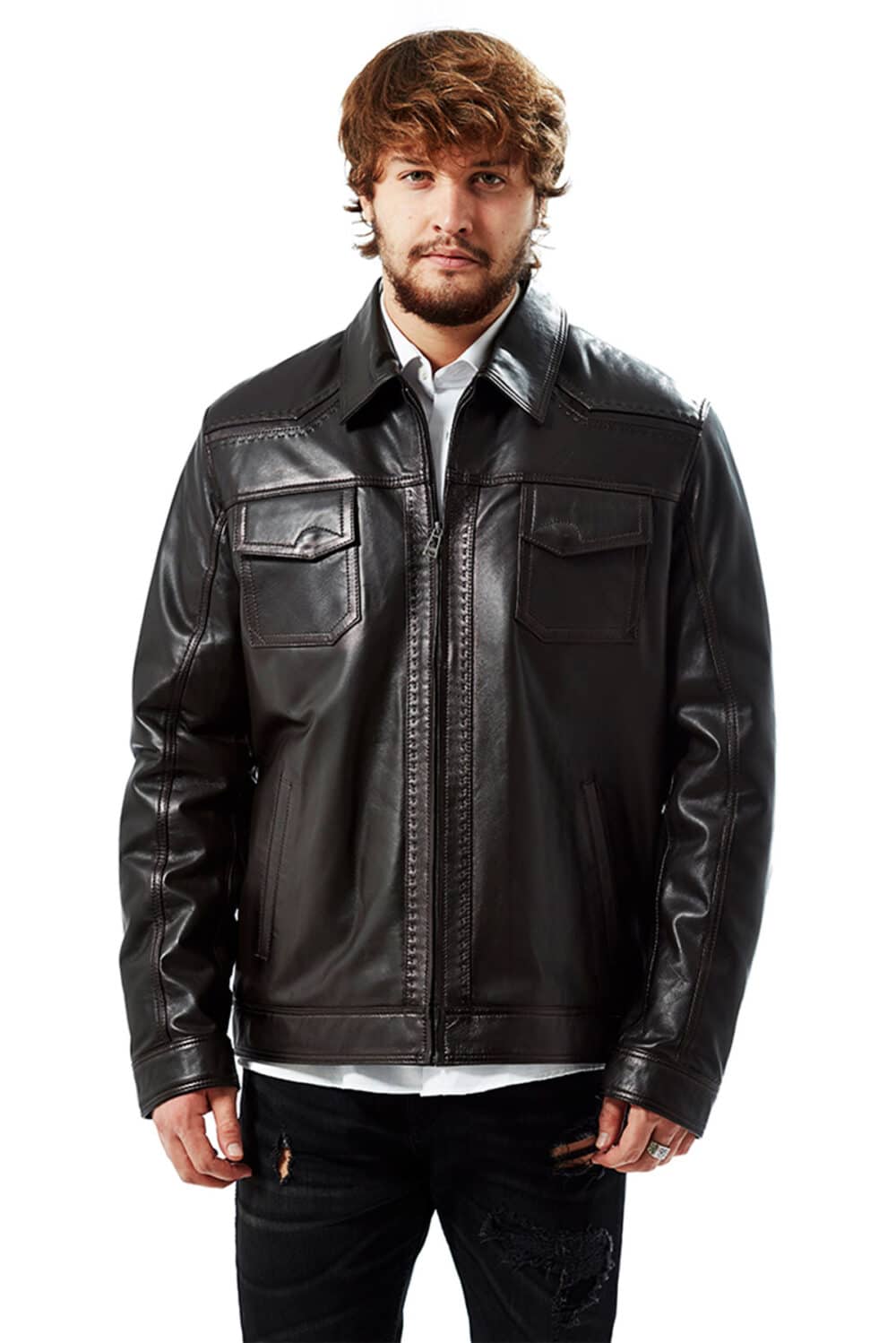 leather tassel jacket