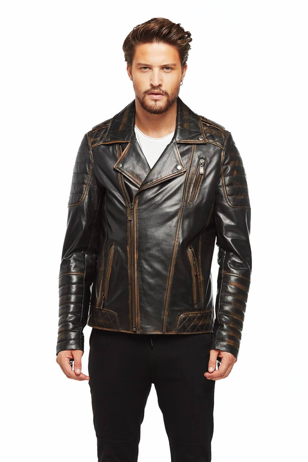 genuine leather biker jacket