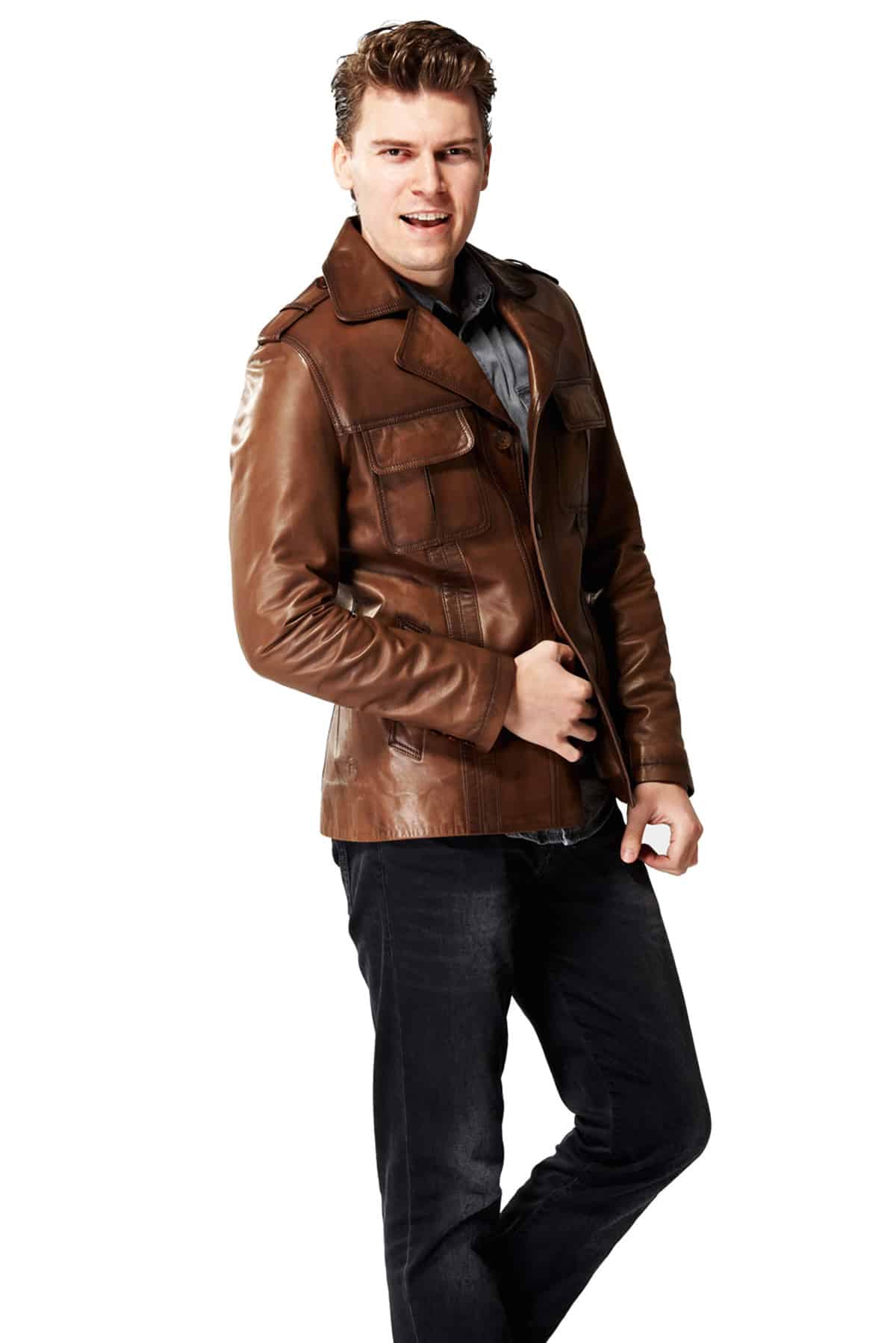 genuine leather jacket mens near me