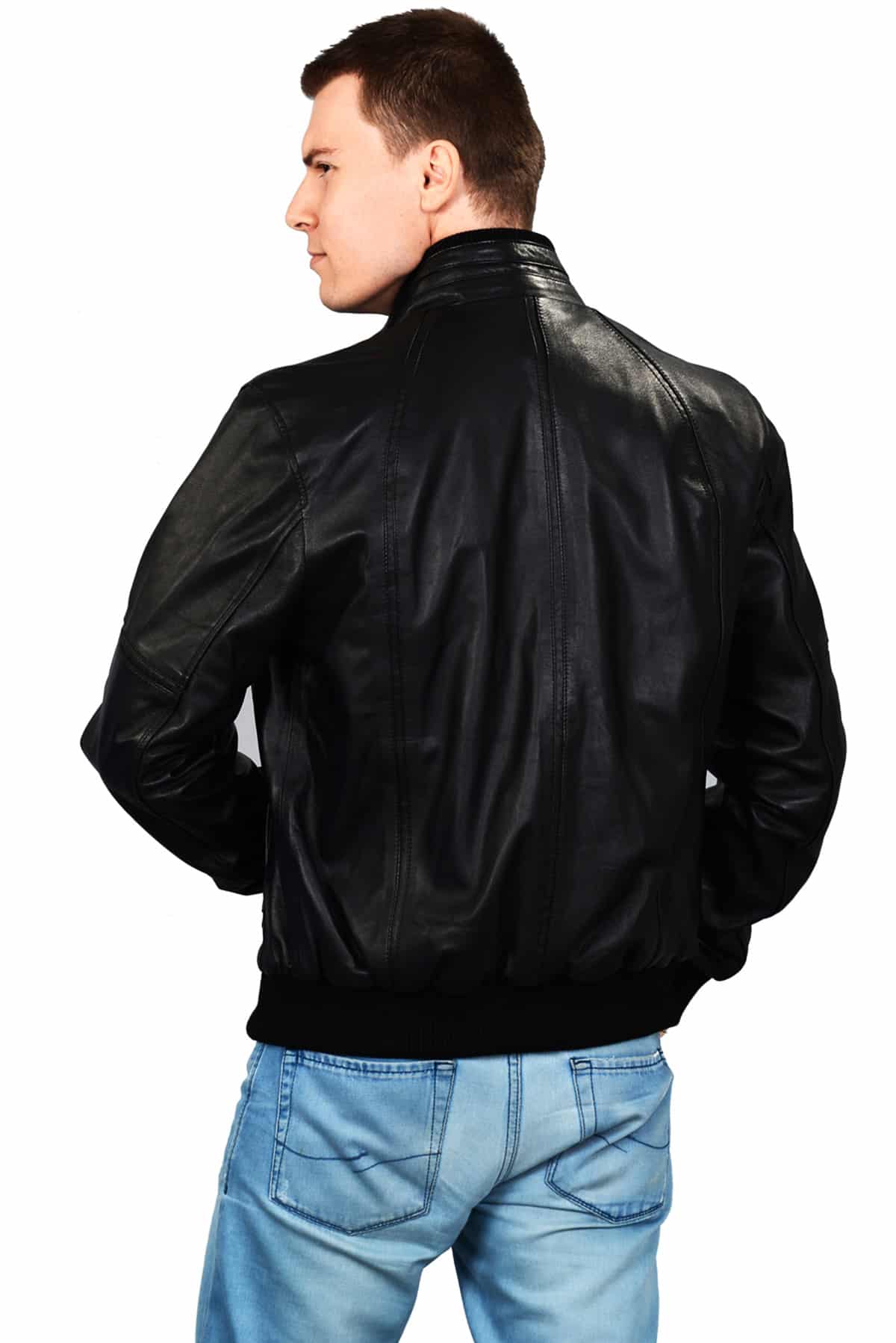 men's cognac leather jacket