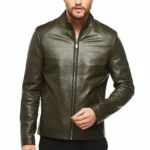 Argen Men's 100% Real Olive Green Leather New Zealand Jacket