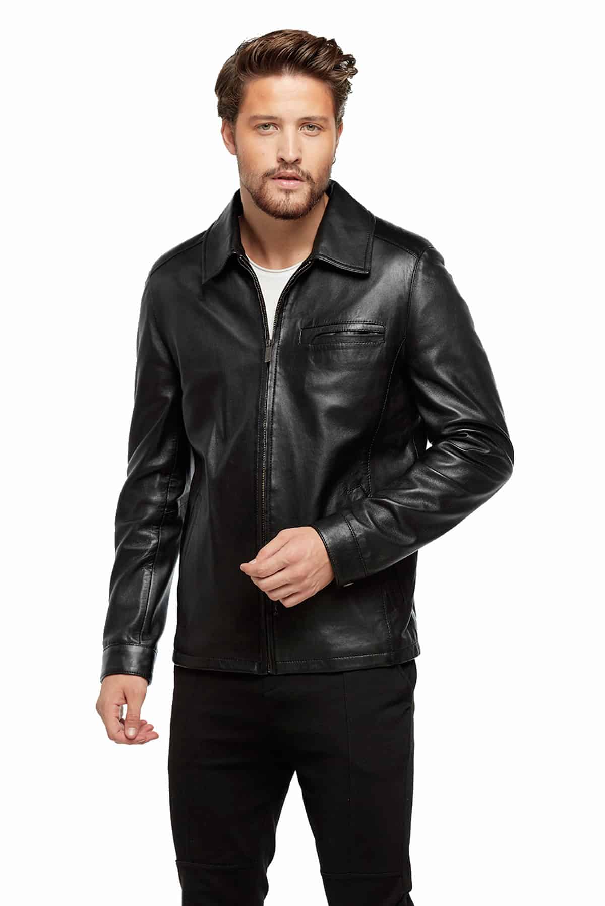 genuine leather jacket mens amazon