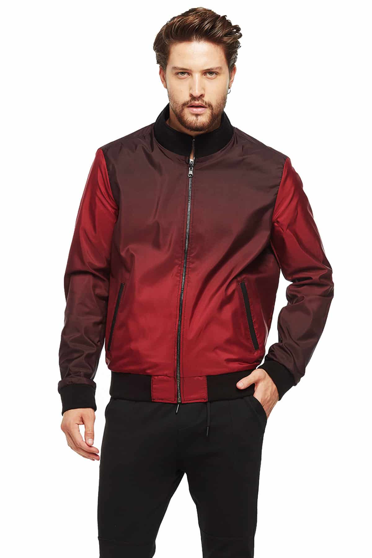 Reversible Bomber Jacket - Reversible Jacket Mens in Leather & Satin