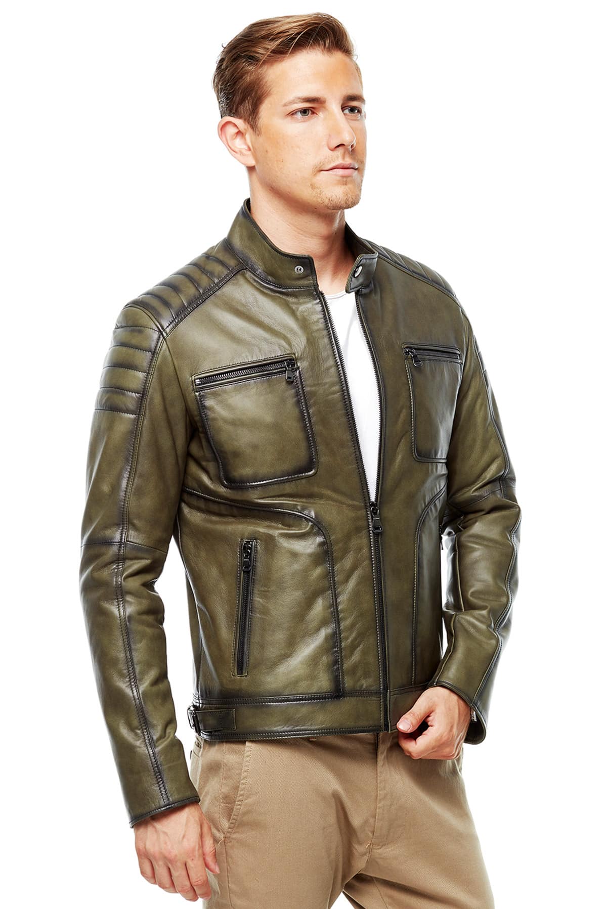 Mens Green Leather Jacket - Best Fashion Leather Jacket USA