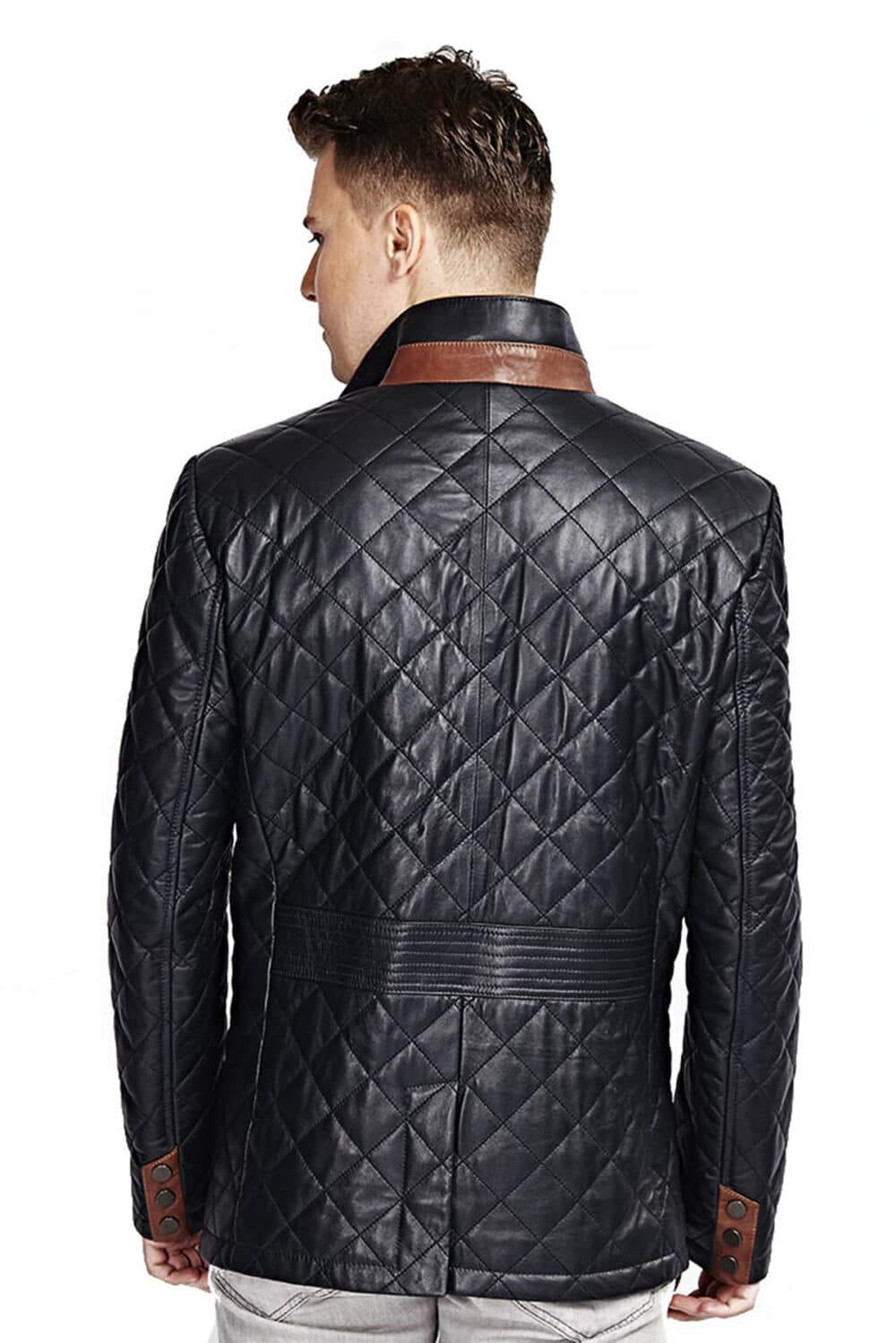 genuine leather jacket mens ebay