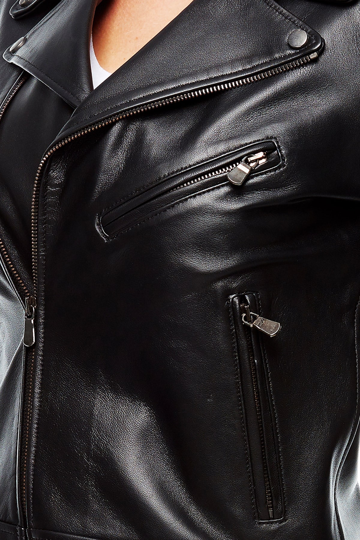 Diana Classic Biker Woman Black Leather Jacket | UFS