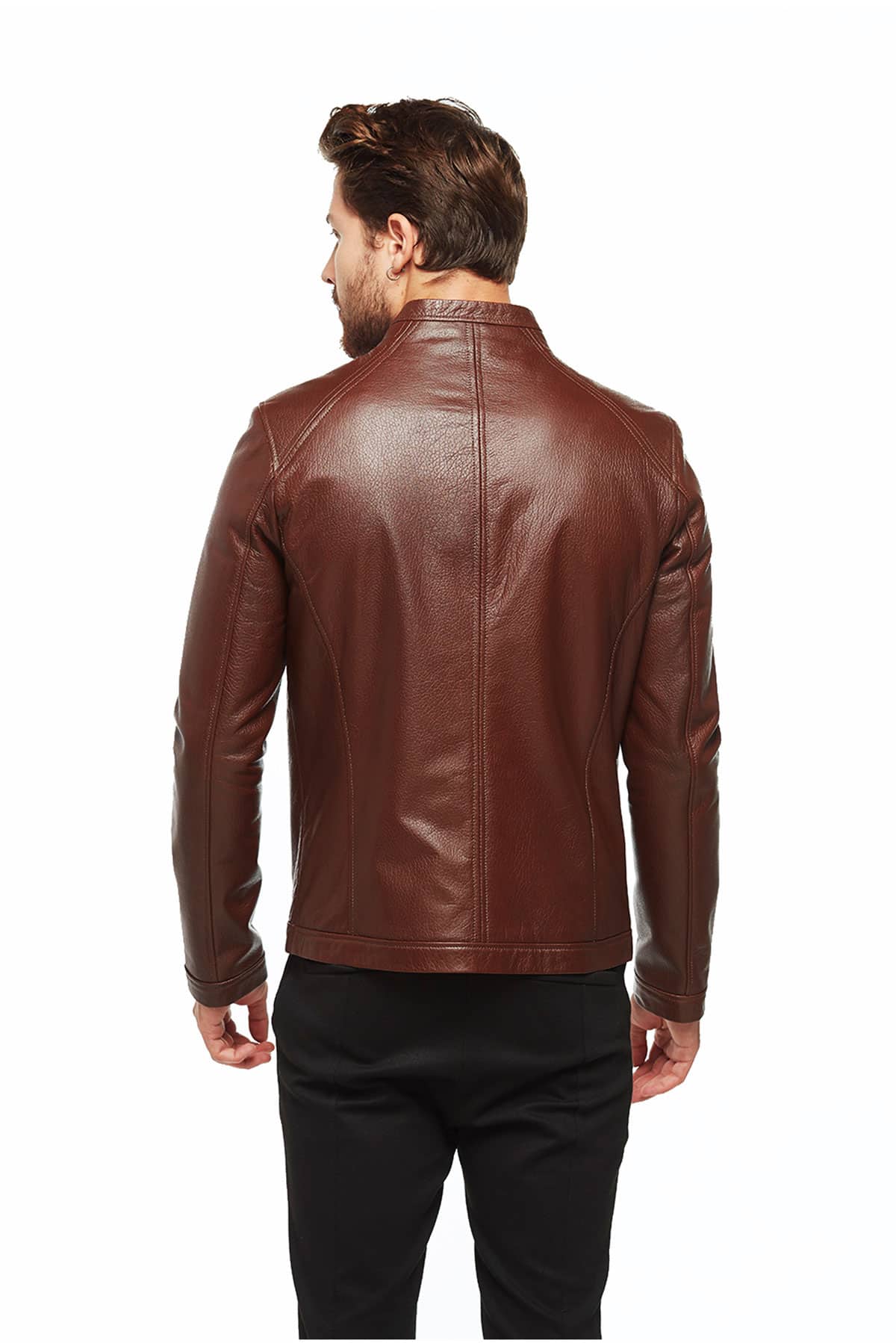Whiskey Brown Leather Jacket - Mens Brown Jackets in Montana