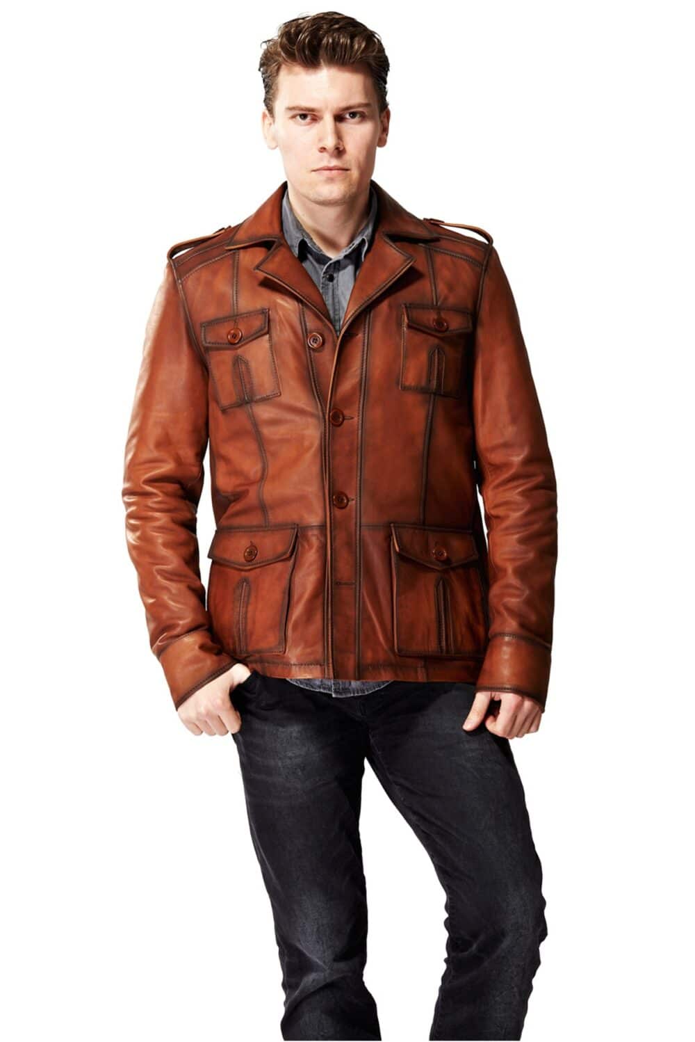 vintage leather bomber jacket mens