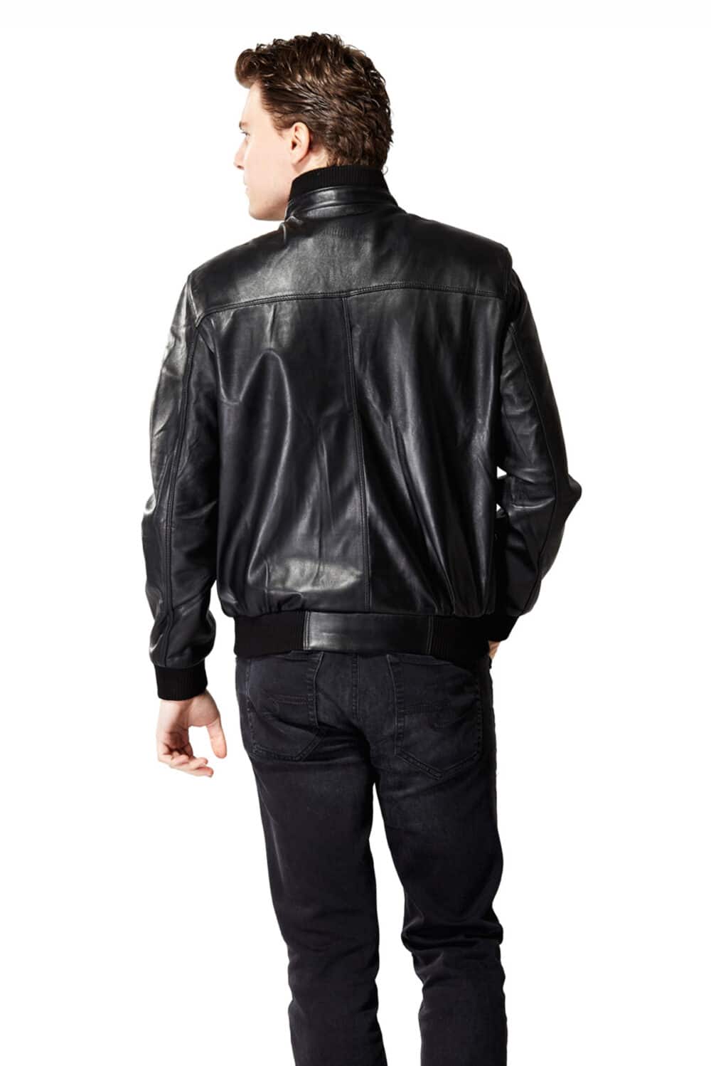 mens patent leather jacket