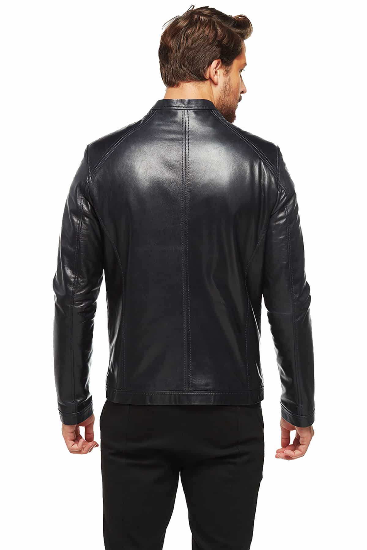 Urban Fashion Studio Arnold Classic Black Sheepskin Leather Jacket