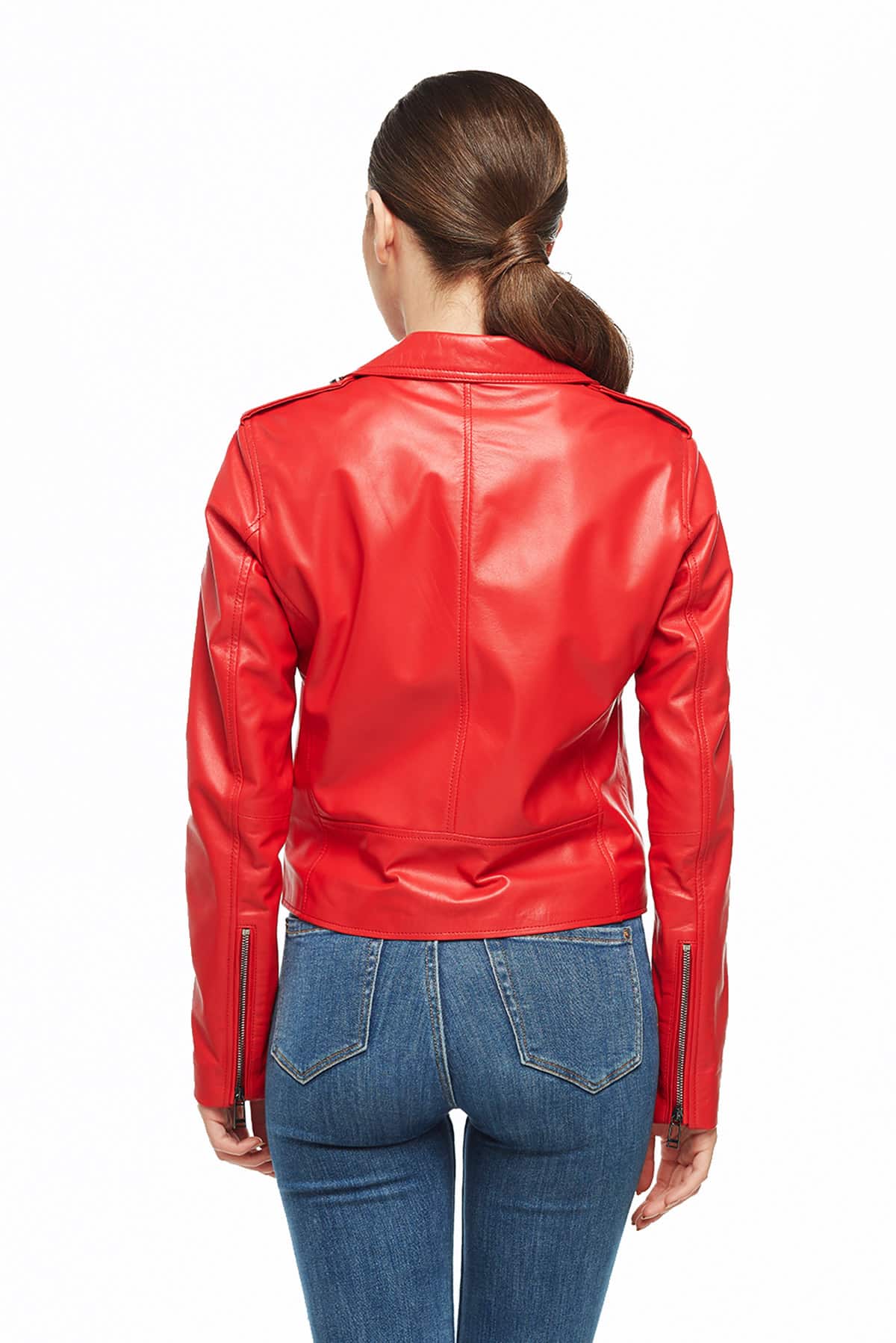 Shiela Brando Style Red Women’s Leather Jacket – UFS