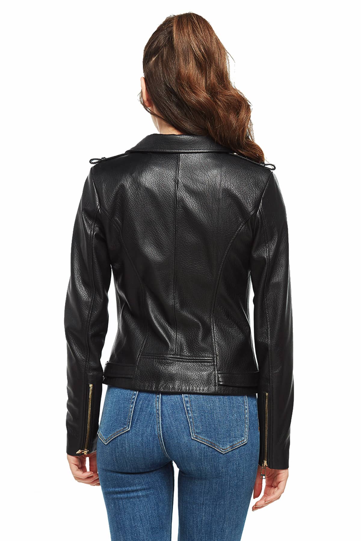 Womens Black Leather Jacket - Brando Motorcycle Jackets USA