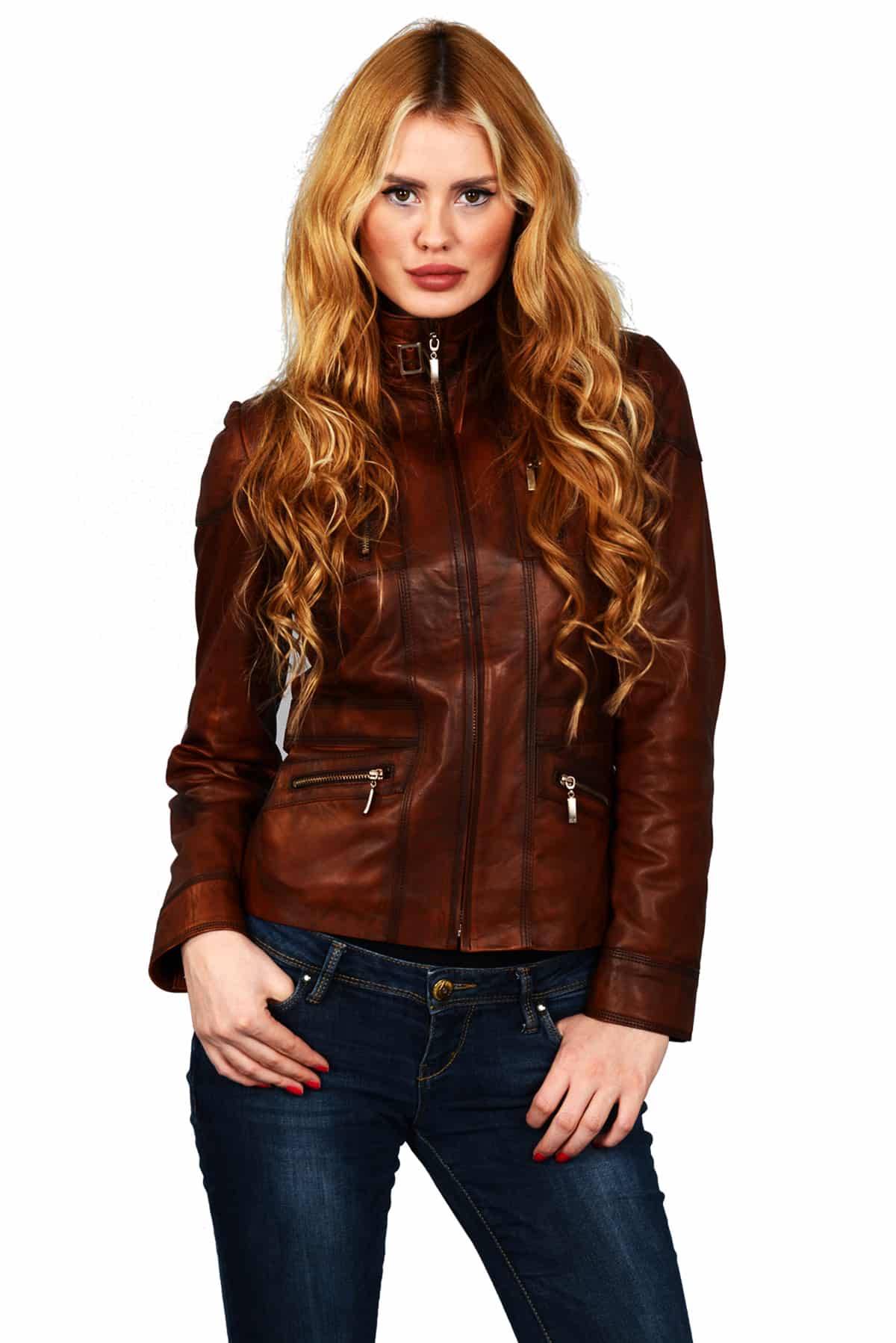 Vintage Chocolate Brown Genuine Leather Jacket - www.cmc-carrier.com